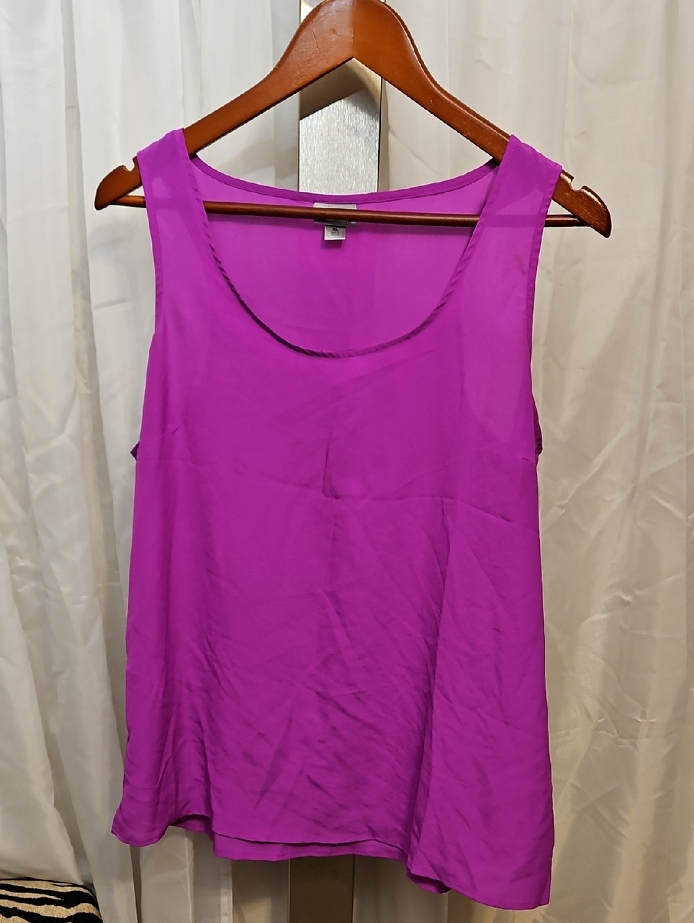Worthington Sleeveless Scoop Neck Tank Top in Bright Fuchsia XL